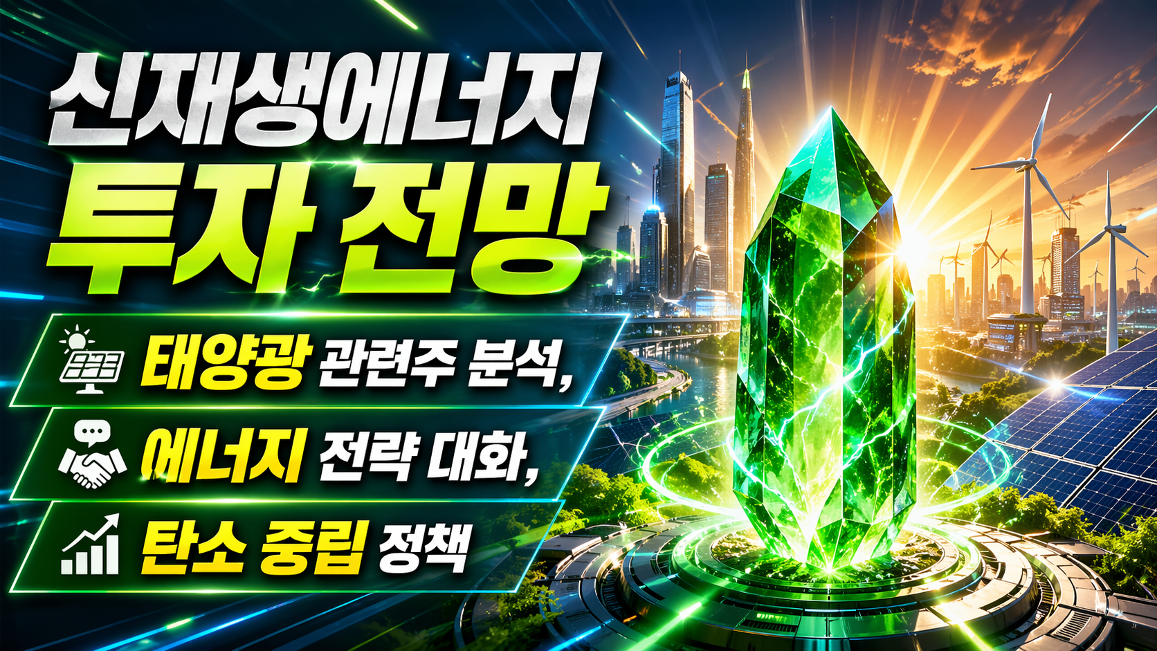 신재생에너지 투자 전망 태양광 관련주 분석, 에너지 전략 대화, 탄소 중립 정책
